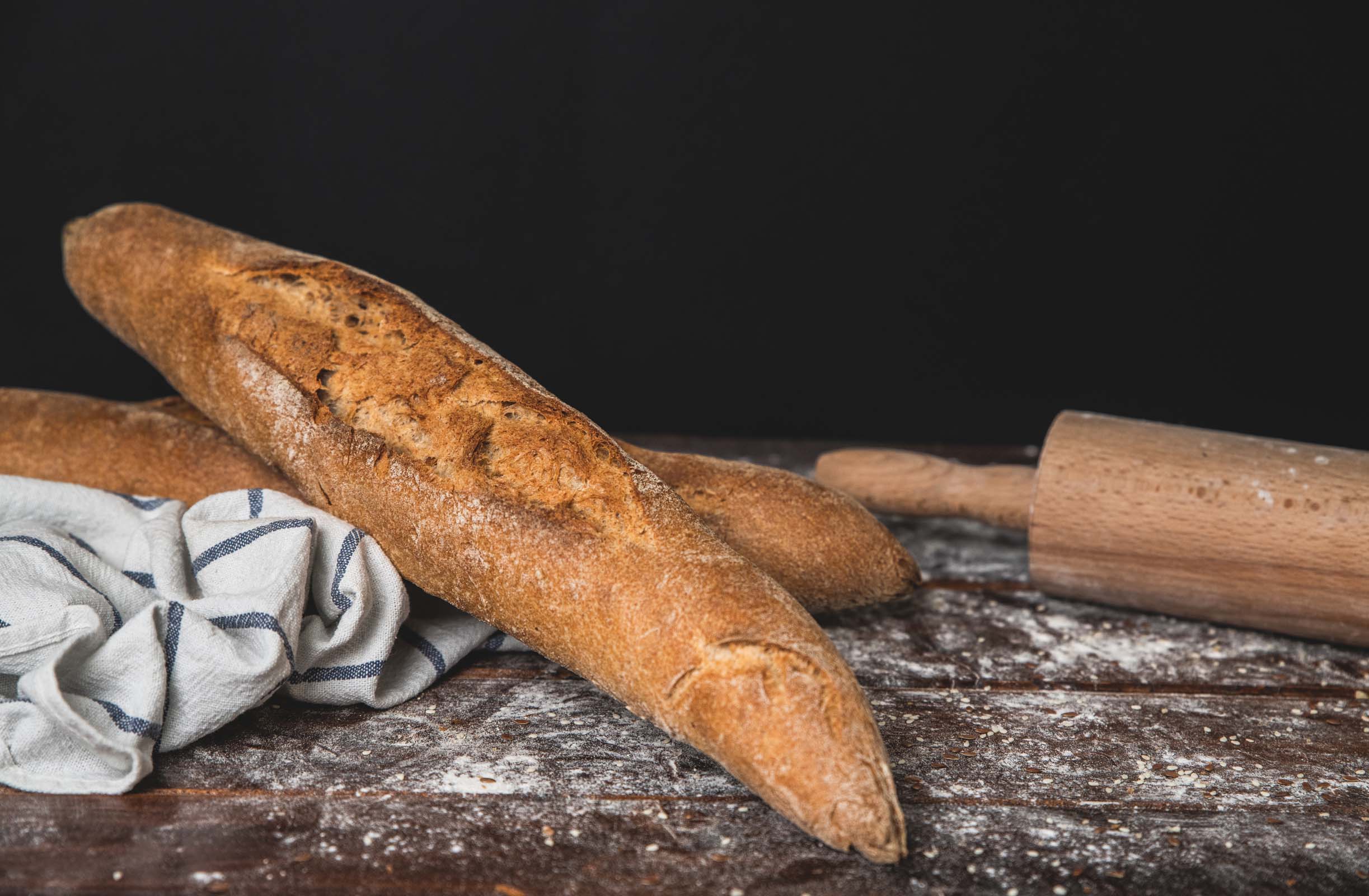 Teljes kiőrlésű baguette